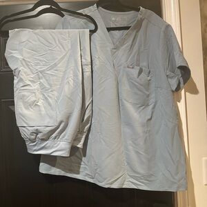 Dusty blue figs scrubs set